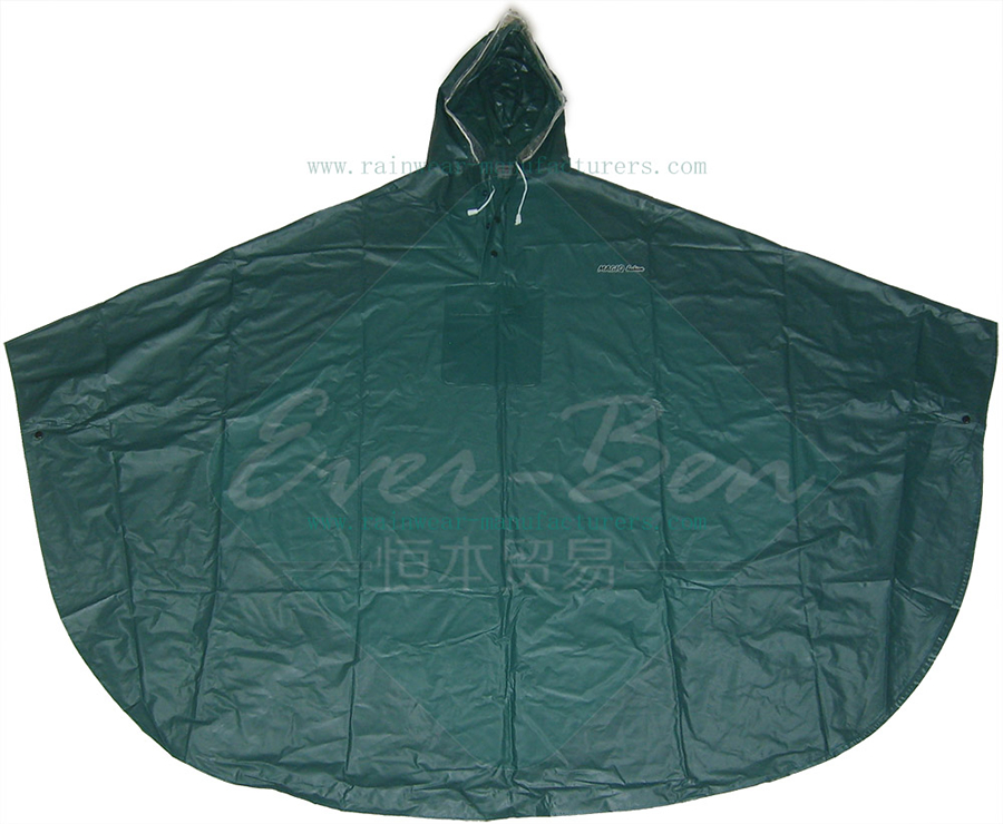 Green PVC bike rain cape